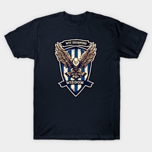 Wit Sharpens Wisdom - Eagle - Shield - Fantasy T-Shirt